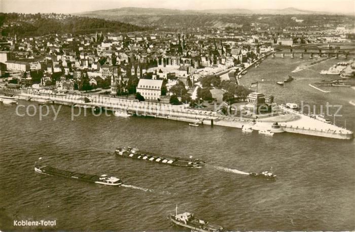 Koblenz Rhein Fliegeraufnahme Totalansicht