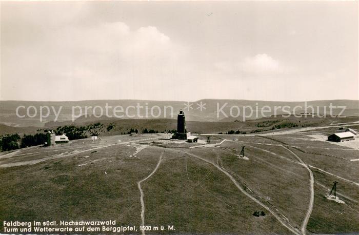 Feldberg 1450m Schwarzwald Fliegeraufnahme Turm u. Wetterwarte Berggipfel