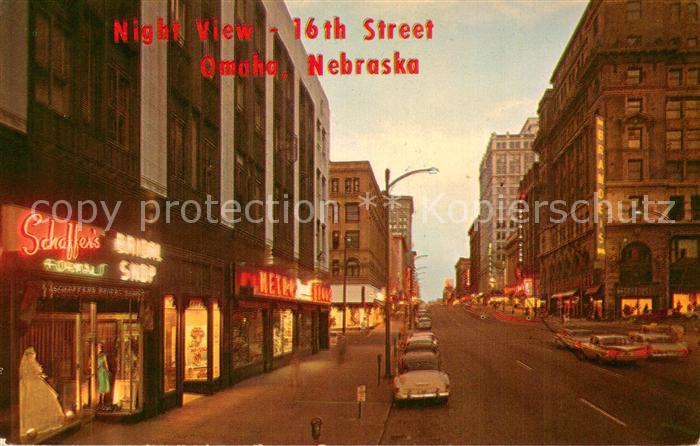 Omaha Nebraska Night View 16th Street