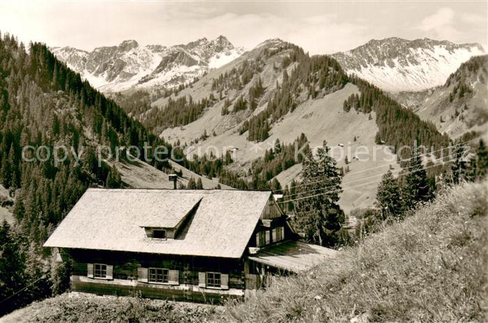 Mittelberg Kleinwalsertal Alpenwaldhuette Aussenansicht
