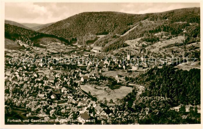 Forbach Baden Fliegeraufnahme Gesamtansicht m. Gausbach Murgtal