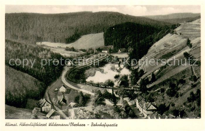 Wildemann Harz Goslar Niedersachsen Fliegeraufnahme Bahnhofspartie