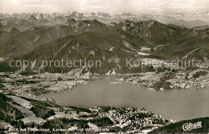 Tegernsee Bayern Fliegeraufnahme Gesamtansicht m. Karwendel u. Wetterstein