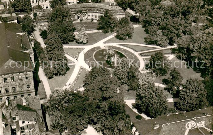 ERLANGEN Bayern Fliegeraufnahme Partie i. Schlosspark m. Oranien u. Hugenottenbr
