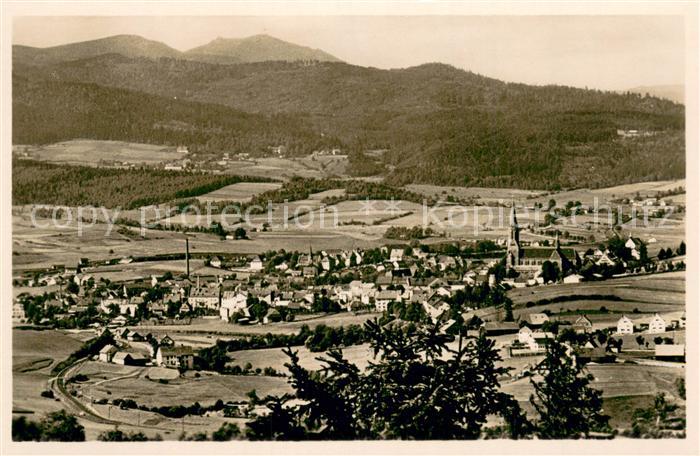 Zwiesel Niederbayern Gesamtansicht m. Rabenstein u. d. Arber