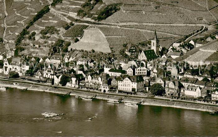 Assmannshausen Rhein Fliegeraufnahme Totalansicht m. Rheinpartie