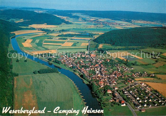 Heinsen Weser Fliegeraufnahme Weserbergland Camping Heinsen