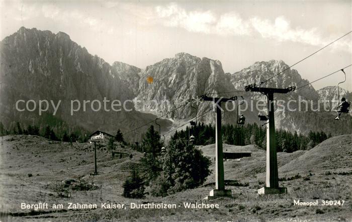 Sessellift Chairlift Telesiege Zahmen Kaiser Durchholzen Walchsee