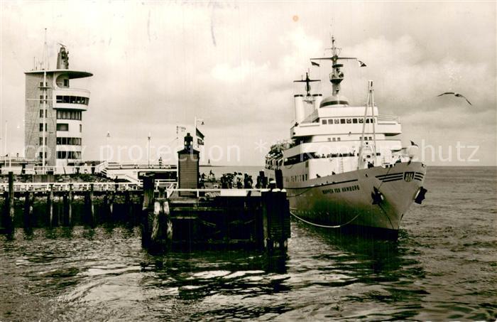 Dampfer Oceanliner Nordseeheilbad Cuxhaven MS Wappen von Hamburg an der Alten Li