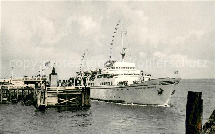 Dampfer Oceanliner Nordseefreibad Luxhaven Wappen von Hamburg an der Alten Liebe
