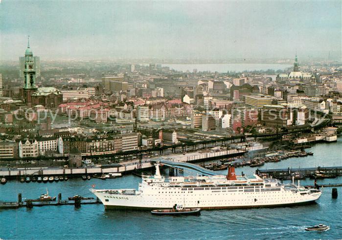 Dampfer Oceanliner Hamburg T.S.HANSEATIC ueberseebruecke