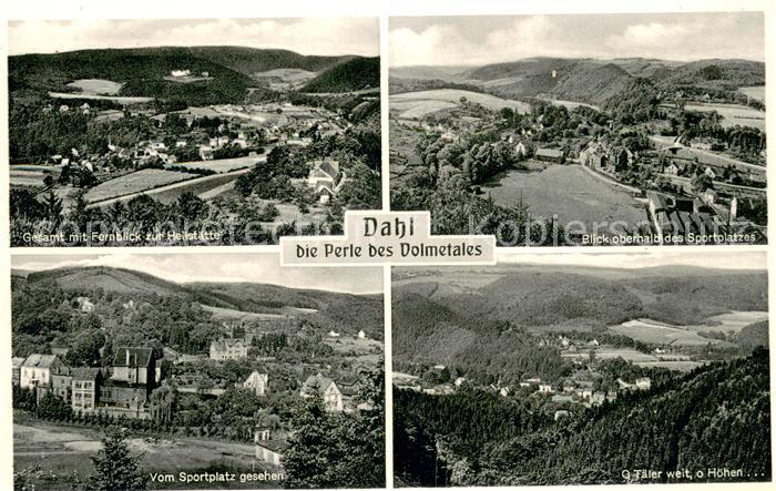 Dahl Hagen Gesamtansicht mit Heilstaette Sportplatz Landschaftspanorama Volmetal