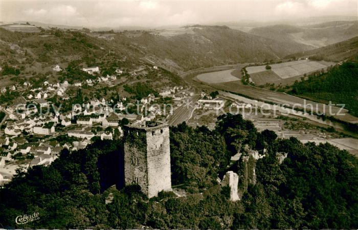 Nassau Bad Fliegeraufnahme mit Stammburg Nassau Oranien
