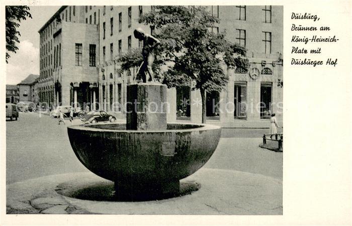 Duisburg  Ruhr Brunnen am Koenig Heinrich Platz mit Duisburger Hof