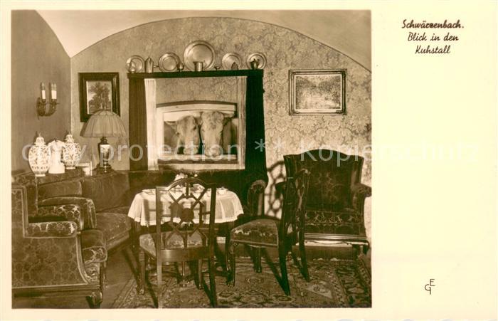 Schwaerzenbach Tegernsee Gaststaette mit Blick in den Kuhstall