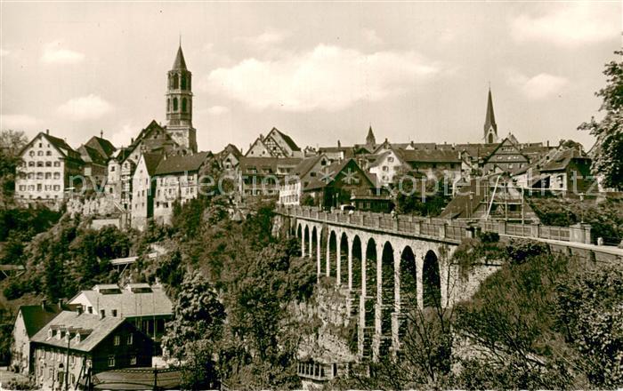 Rottweil Neckar Stadtansicht mit Kirche und Viadukt