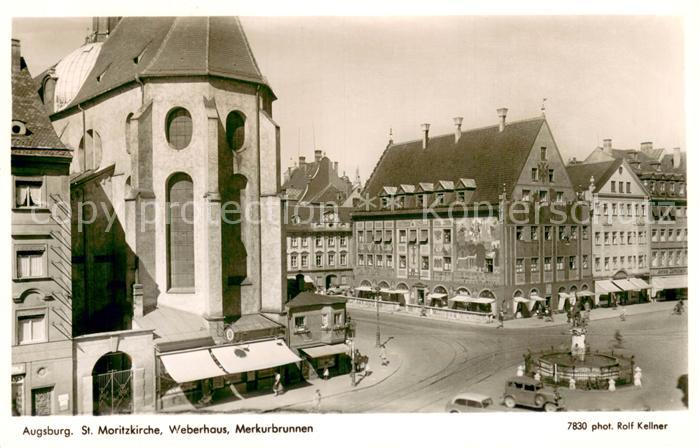 Augsburg St Moritzkirche Weberhaus Merkurbrunnen