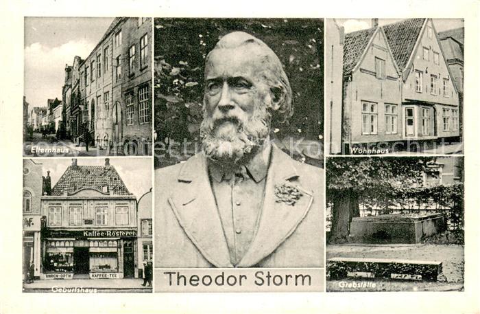 Husum  Nordfriesland Theodor Storm Portrait Elternhaus Geburtshaus Wohnhaus Grab