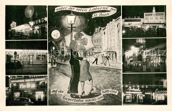 St Pauli Hamburg Unter der roten Laterne von St. Pauli nachts auf der Reeperbahn