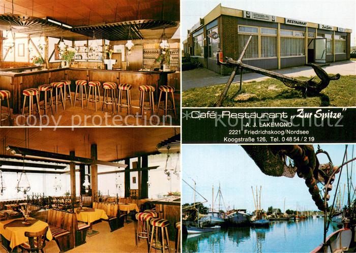 Friedrichskoog Nordseebad Cafe Restaurant Zur Spitze Hafen