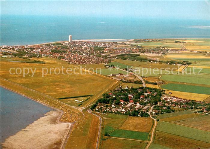 Deichhausen Buesum Nordseebad Fliegeraufnahme