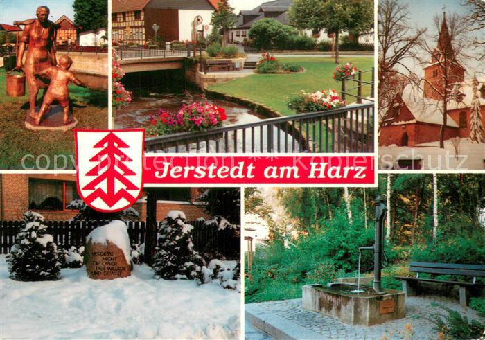 Jerstedt Skulptur Ortsmotiv Kirche Brunnen