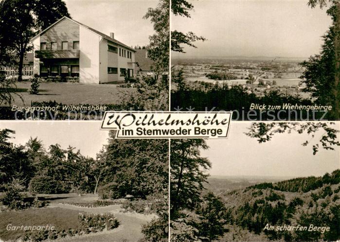Haldem Berggasthof Wilhelmshoehe Panorama Gartenpartie Am scharfen Berge