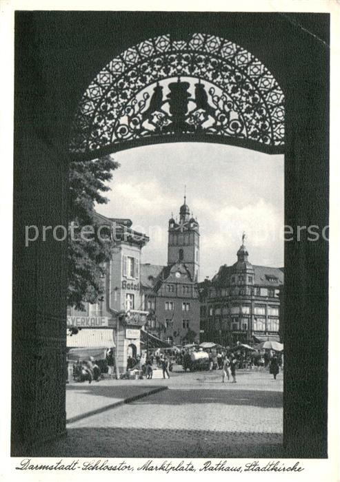 Darmstadt Schlosstor Marktplatz Rathaus Stadtkirche