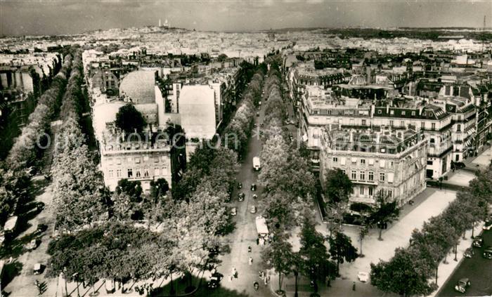 Paris 75 Arc de Triomphe vers le Sacre Coeur Vue aerienne