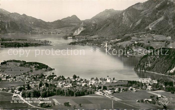 Strobl Wolfgangsee mit St Gilgen Fliegeraufnahme