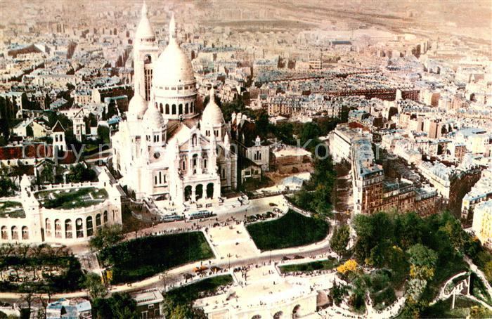 Paris 75 La Basilique du Sacre Coeur de Montmartre Vue aerienne