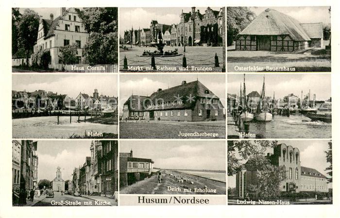 Husum  Nordfriesland Haus Cornils Markt Rathaus Brunnen Osterfelder Bauernhaus H
