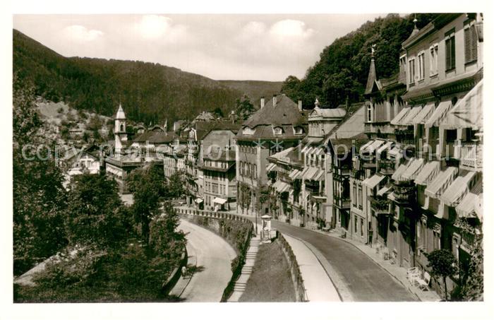 Wildbad Schwarzwald Olgastrasse mit Kirche