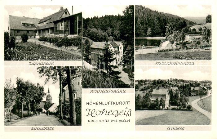 Hohegeiss Harz Jugendheim Kirchstrasse Wolfsbachmuehle Waldschwimmbad Bohlweg