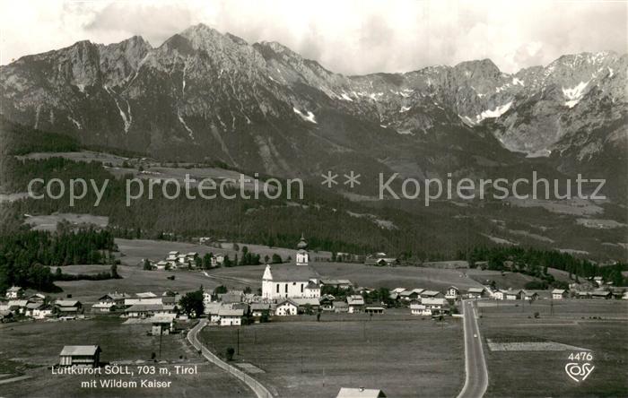 Soell Tirol AT Fliegeraufnahme mit Wildem Kaiser