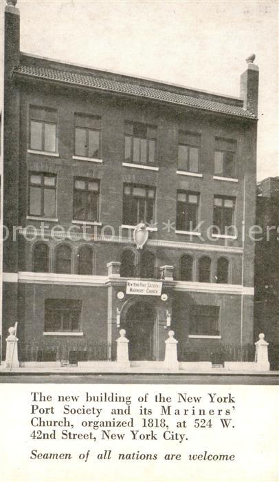 New York City The new building of the New York Port Society and its Mariners Chu