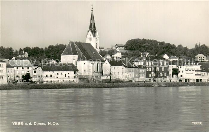 Ybbs Donau Partie an der Donau mit Kirche