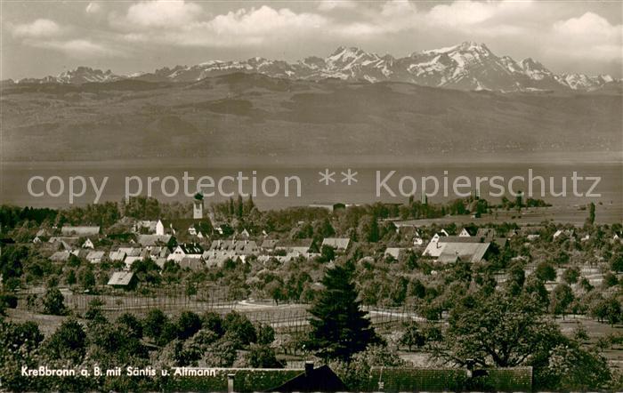 Kressbronn Bodensee Fliegeraufnahme mit Saentis und Altmann