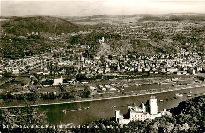 Oberlahnstein Schloss Stolzenfels und Burg Lahneck Fliegeraufnahme