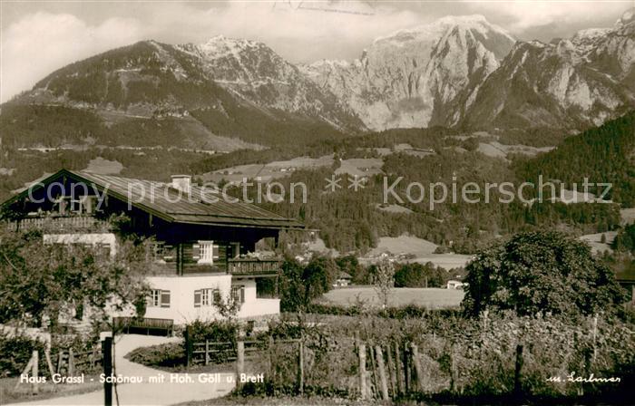 Schoenau Koenigssee Haus Grassl Blick zum Hohen Goell und Brett