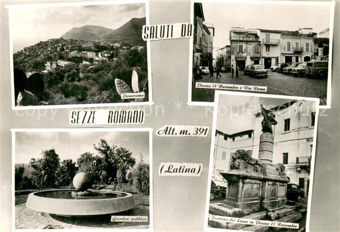 Sezze Latina Panorama Piazza IV November e Via Roma Giardini pubblici Fontana de