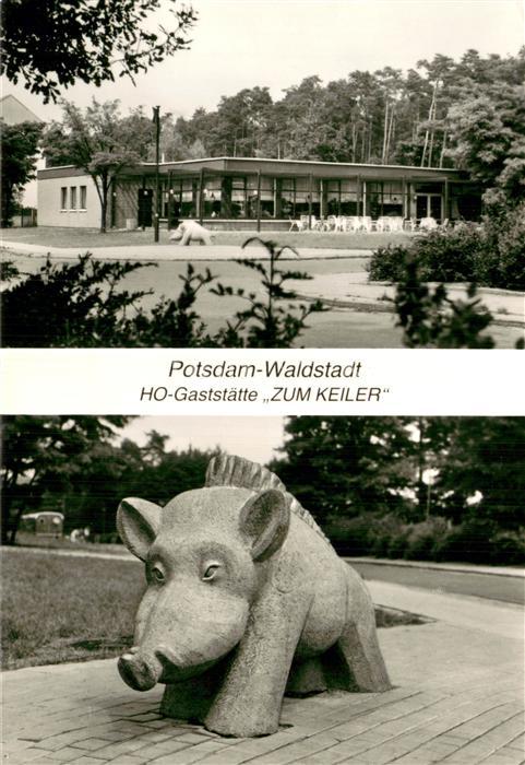 Potsdam Waldstadt HO Gaststaette Zum Keiler Plastik Keiler