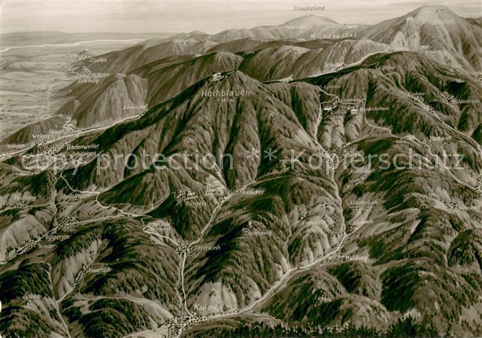 BADENWEILER BW Panoramakarte mit Hochblauen und Kandern