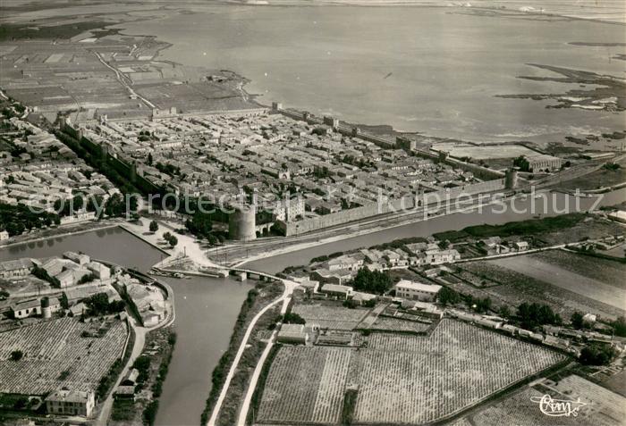 Aigues-Mortes 30 Vue generale aeriennesur la Cite ses remparts les Salines le Ca