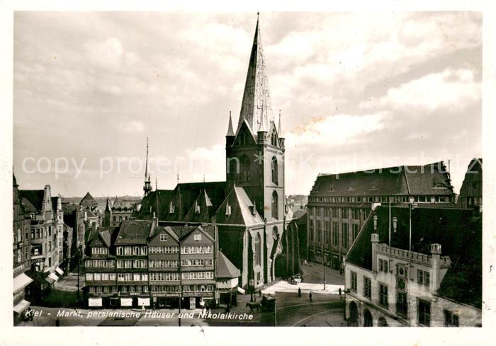 KIEL CITY Markt persianische Haeuser und Nikolaikirche