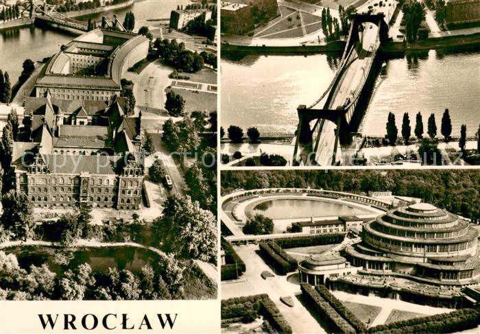 Wroclaw Muzeum Slaskie i siedziba Wojewodzkiej Rady Narodowej Most Grundwaldzki