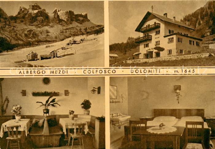 Colfosco Albergo Mezdi Panorama Gaststube Zimmer
