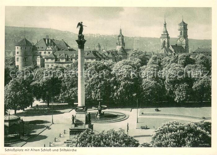 STUTTGART CITY Schlossplatz mit Altem Schloss und Stiftskirche