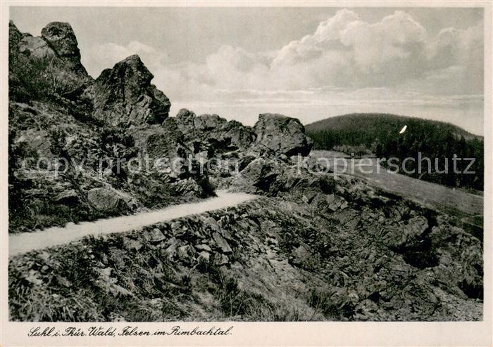 Suhl Thueringer Wald Felsen im Rimbachtal