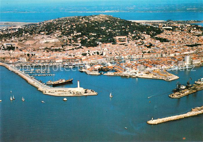 Sete Cette 34 Vue aérienne sur l ensemble de la ville et le port
